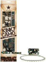 Ошейник Kinky Camo Collar & Leash с металлическим поводком NS Novelties