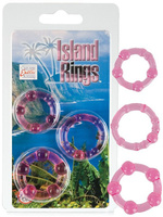 Комплект из 3-х эрекционных колец Island Rings – розовый California Exotic Novelties