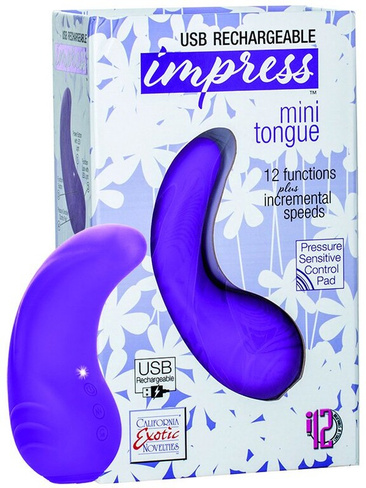 Вибромассажер Impress Mini Tongue перезаряжаемый – фиолетовый California Exotic Novelties