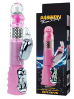 Многоскоростной вибромассажер с вращением и стимуляцией клитора Passion Waver Bunny – розовый Baile