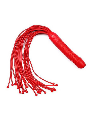 Плеть с шариками Sitabella "Ракета" с рукоятью в форме фаллоса – красный СК-Визит