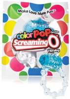 Яркое кольцо на пенис ColorPop Quickie Screaming O с вибрацией – синий The Screaming O