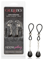 Зажимы на соски Non-Piercing Nipple Jewelry - Onyx с подвесками – черный California Exotic Novelties