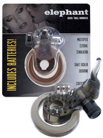 Эрекцонное виброкольцо Elephant Cock/Ball Harness с петлей на мошонку и клиторальным стимулятором в виде кролика – черны