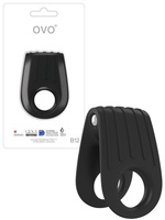 Двойное эрекционное кольцо Ovo B12 с вибрацией – черный OVO