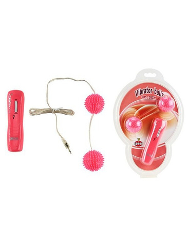 Вагинальные вибро-шарики с шипами Vibrator-balls с пультом управления – розовый Baile
