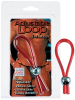 Петля на пенис Adjustable Loop Enhancer с блестками – красный California Exotic Novelties
