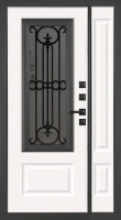 Тандор Входная дверь Виладж с стеклопакетом мрамор натуральный, силк сноу