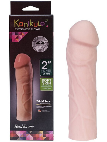 Увеличивающая насадка на пенис Kanikule Extender Cap 2" – телесный Beauty Brands Limited