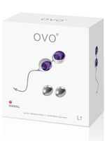 Набор вагинальных шариков Ovo L1 с держателем – фиолетовый OVO