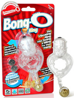 Виброкольцо Screaming O - Bong O с золотистым шариком – прозрачный The Screaming O