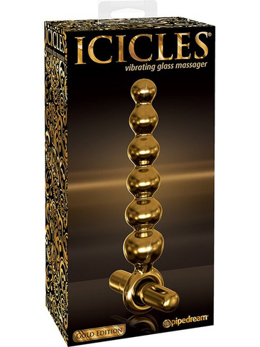 Анальная елочка Icicles Gold Edition G06 с вибрацией – золотой Pipedream