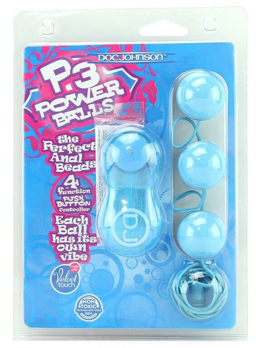 Шарики с вибрацией P3 Power Balls – голубой Doc Johnson