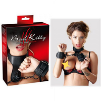 Ошейник с наручниками Bad Kitty Hals-Handfessel - черный Orion