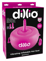 Яркое надувное сидение Dillio Vibrating Inflatable Hot Seat с вибрацией и 2-мя фаллоимитаторами – розовый Pipedream