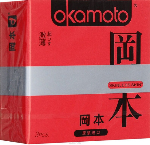Презервативы Okamoto Skinless Skin Super Thin ультратонкие - 3 шт. Оkamoto