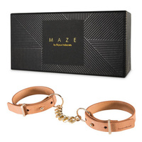Узкие браслеты-наручники Maze Thin Handcuffs – коричневый Bijoux Indiscrets