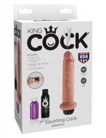 Фаллоимитатор King Cock 7" Squirting с эффектом семяизвержения – телесный Pipedream