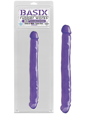 Двойной фаллоимитатор Basix Rubber Works 12" - фиолетовый Pipedream