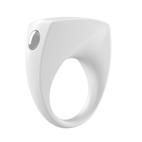 Эрекционное кольцо Ovo B6 с вибрацией – белый OVO