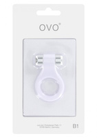 Эрекционное кольцо Ovo B1 с вибрацией – белый OVO
