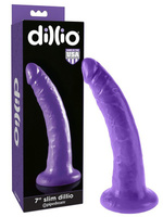 Дилдо-реалистик с компактной головкой на присоске Dillio 7" Slim – фиолетовый Pipedream