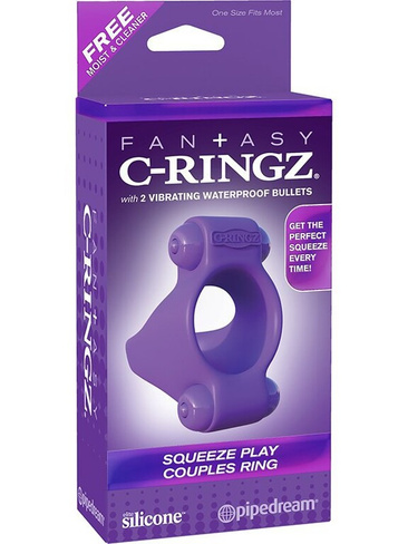 Эрекционное кольцо Squeeze Play Couples Ring с 2-мя виброэлементами – фиолетовый Pipedream