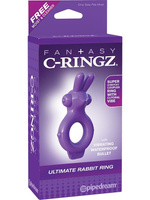 Эрекционное кольцо Ultimate Rabbit Ring с вибрацией – фиолетовый Pipedream