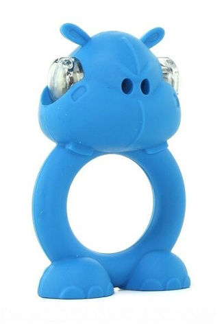 Эрекционное кольцо с вибрацией Happy Hippo Vibrating Cock Ring Shots toys