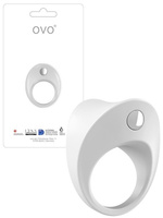 Эрекционное кольцо Ovo B11 с вибрацией – белый OVO