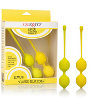 Оригинальные вагинальные шарики Kegel Training Set Lemon в форме лимонов - желтый California Exotic Novelties