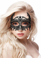 Кружевная маска на глаза открытого типа Empress Black Lace Mask Shots toys