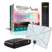 Ресивер эфирный SELENGA + антенна Комплект бесплатного цифрового телевидения c комнатной антенной SELENGA Selenga