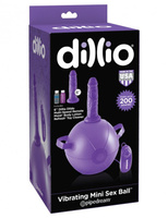 Надувной мяч с фаллоимитатором Dillio Vibrating Mini Sex Ball - фиолетовый Pipedream