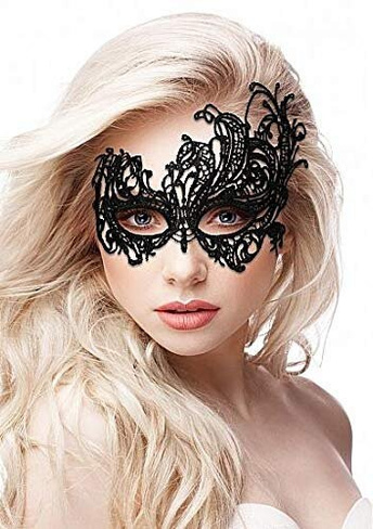 Кружевная маска на глаза открытого типа Royal Black Lace Mask Shots toys