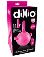 Надувной мяч с фаллоимитатором Dillio Vibrating Mini Sex Ball - розовый Pipedream
