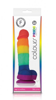 Радужный фаллоимитатор Colours Pride Edition Rainbow c присоской - разноцветный NS Novelties