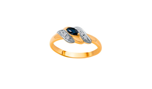 Кольцо золотое Эльтон с сапфиром и бриллиантами