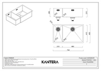 Кухонная мойка KANTERA Cayman CAR490D3/L (44682) правосторонняя