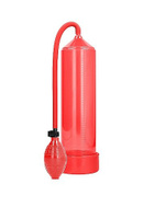 Ручная вакуумная помпа для мужчин с насосом в виде груши Classic Penis Pump красная Shots toys