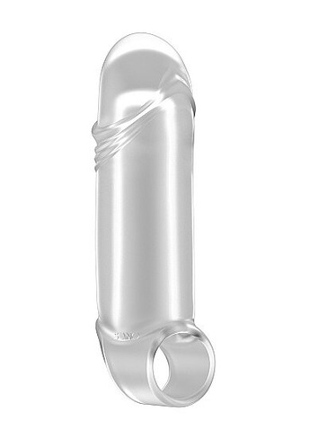 Увеличивающая насадка закрытого типа с кольцом для фиксации на мошонке No.35 - Stretchy Thick Penis Extension Shots toys