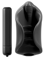 Вибромастурбатор Vibrating Silicone Stimulator со стимулятором уздечки - черный Pipedream