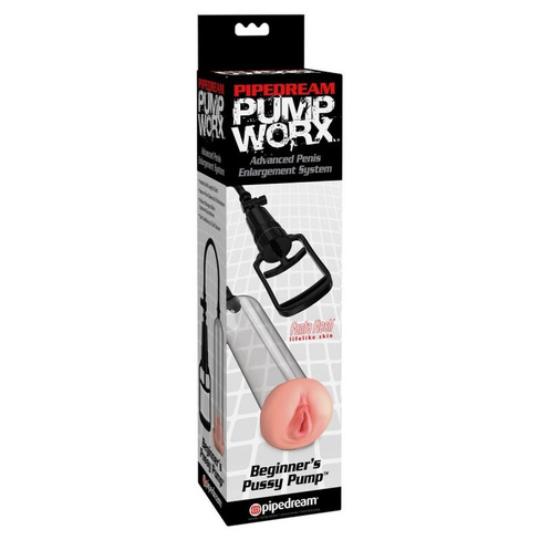 Вакуумная помпа мужская Beginner's Pussy Pump с точной вставки в виде вагины – прозрачный Pipedream