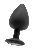 Анальная пробка с кристаллом Extra Large Diamond Butt Plug (Черная) Shots toys