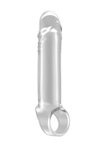 Увеличивающая насадка закрытого типа с кольцом для фиксации на мошонке No.33 - Stretchy Penis Extension Shots toys