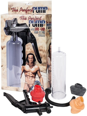 Вакуумная помпа мужская Plastic Pump с тремя уплотнителями – прозрачная Gopaldas