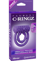 Эрекционное кольцо Vibrating Prolong Performance Ring с вибрацией – фиолетовый Pipedream