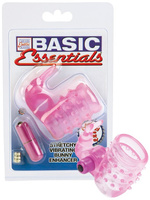 Стимулирующая насадка Basic Essential Stretchy Vibrating Bunny Enhancer – розовый California Exotic Novelties