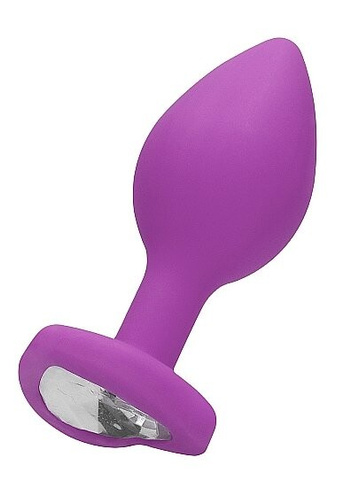 Анальная пробка из силикона Diamond Heart Butt Plug - Large - Purple SHOTSMEDIA