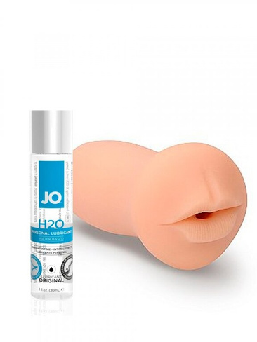 Мастурбатор ротик Self Lubrication Masturbator Oral - Flesh и Лубрикант на водной основе JO H2O Original – 30 мл JO syst